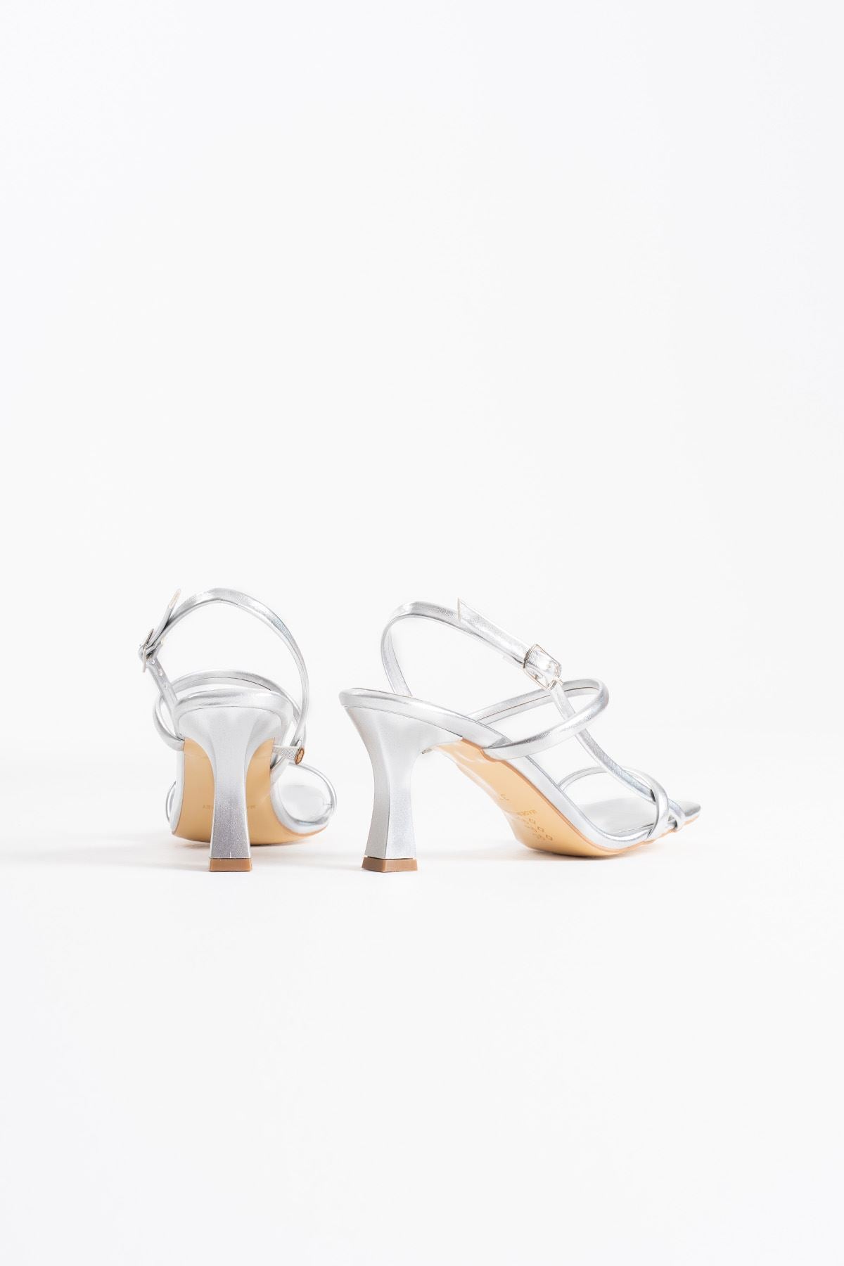 Monya Premium Women's Silver Heeled Sandals