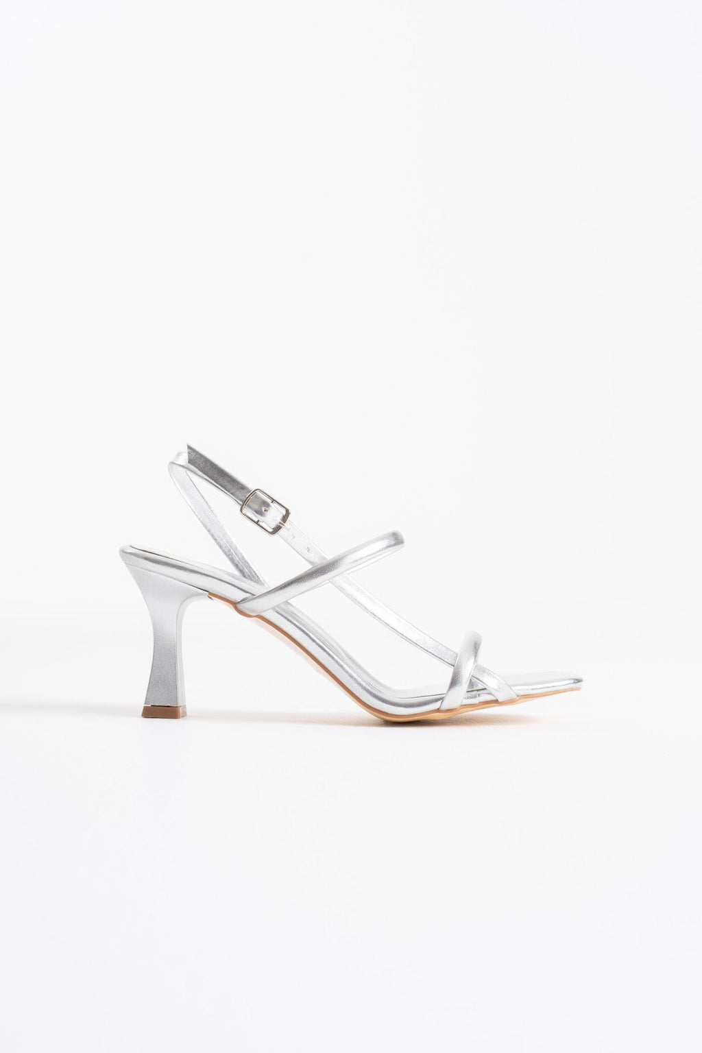 Moye Lux Kadın Gümüş Abiye Topuklu Sandalet
