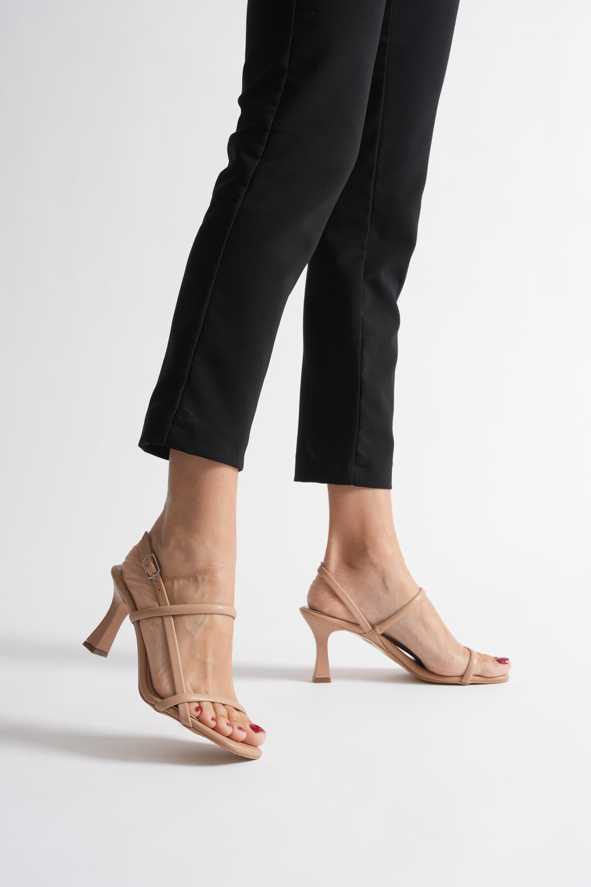 Moye Lux Kadın Nude Abiye Topuklu Sandalet