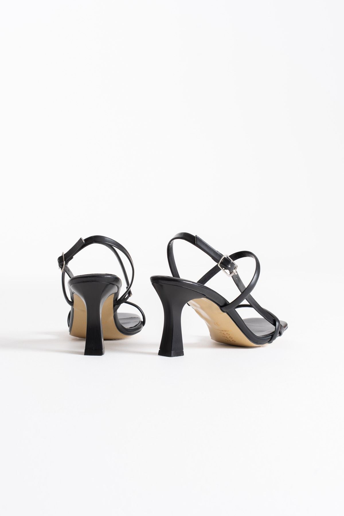 Monya Premium Women's Black Heeled Sandals