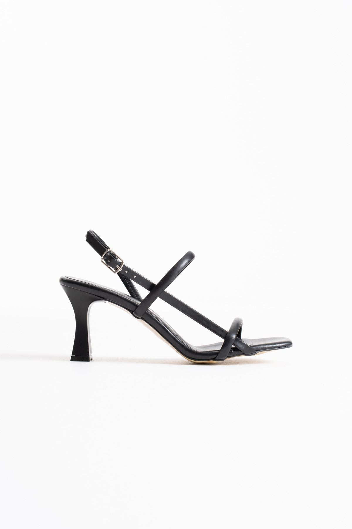 Moye Lux Kadın Siyah Abiye Topuklu Sandalet