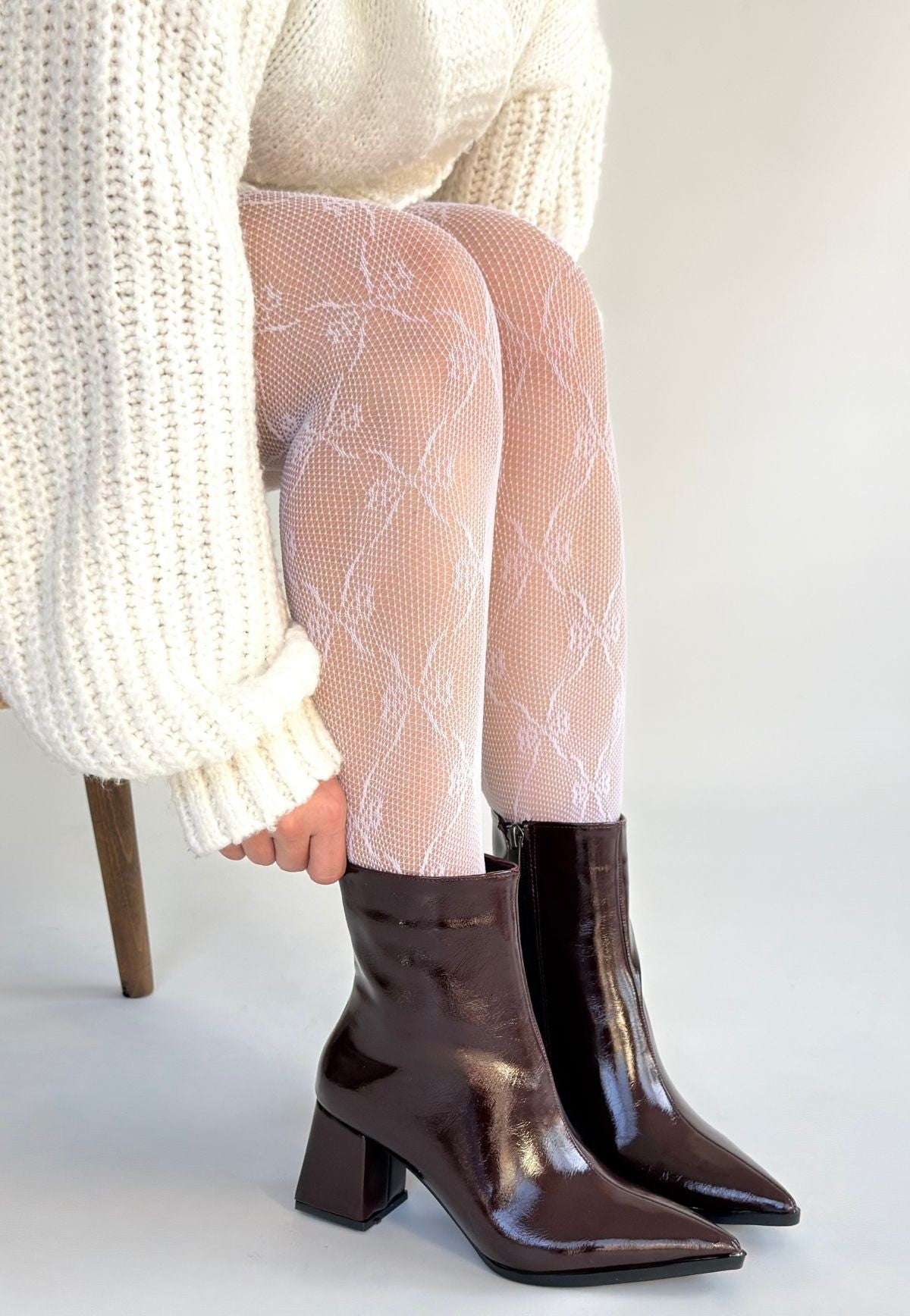 Mosy Premium Bordo Rugan Fermuarlı Topuklu Bot