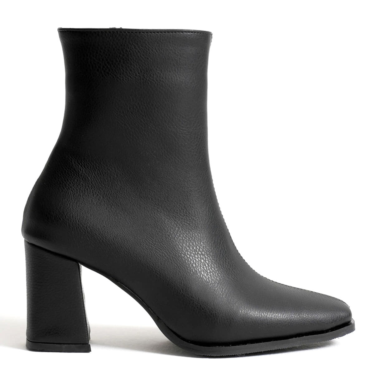 ZRT08MK02 Premium Siyah Kalın Topuklu Fermuarlı Bot 7 cm
