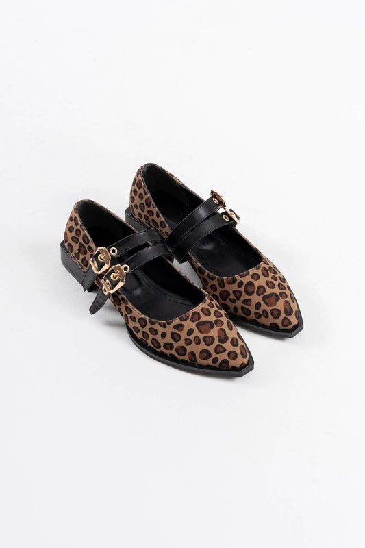 Murder Premium Leopard Belt Detailed Women's High Heels