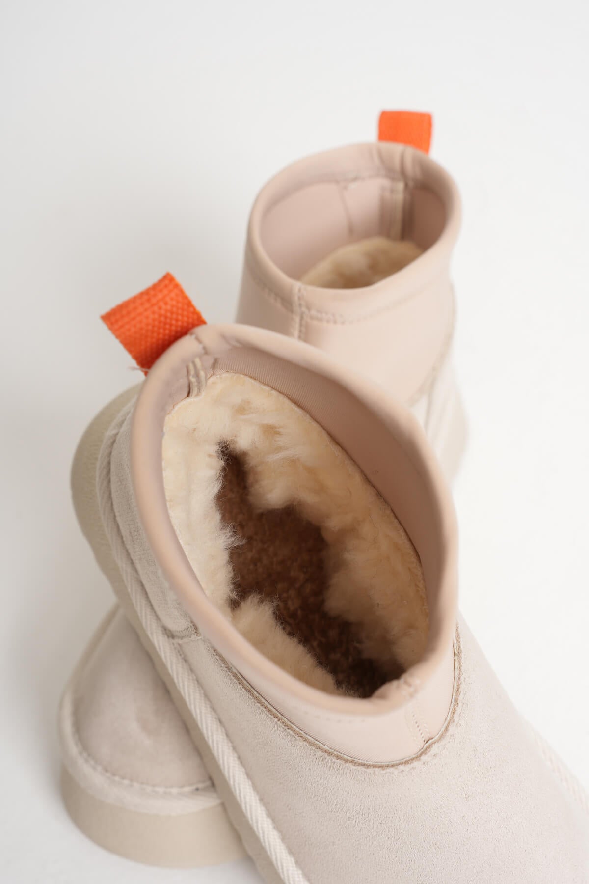 Nadia Premium Women's Beige Winter Fur Lined Thick Sole Boots