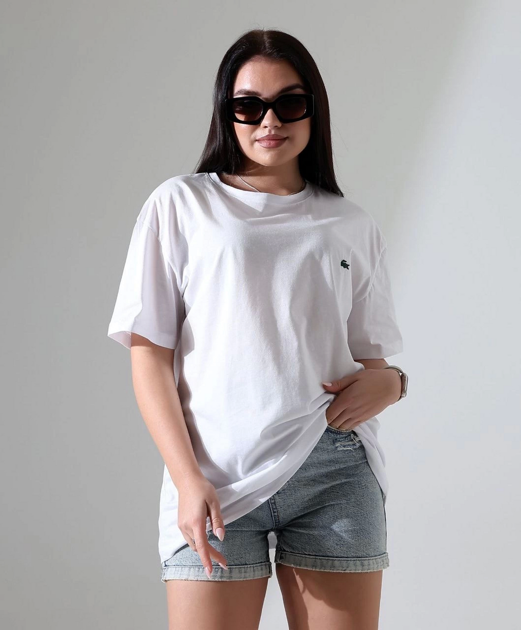 Timsah Nakış İşlemeli Oversize Kadın T-Shirt