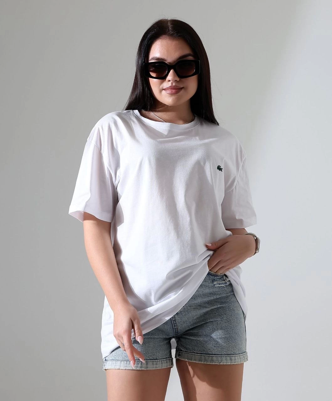 Timsah Nakış İşlemeli Oversize Kadın T-Shirt