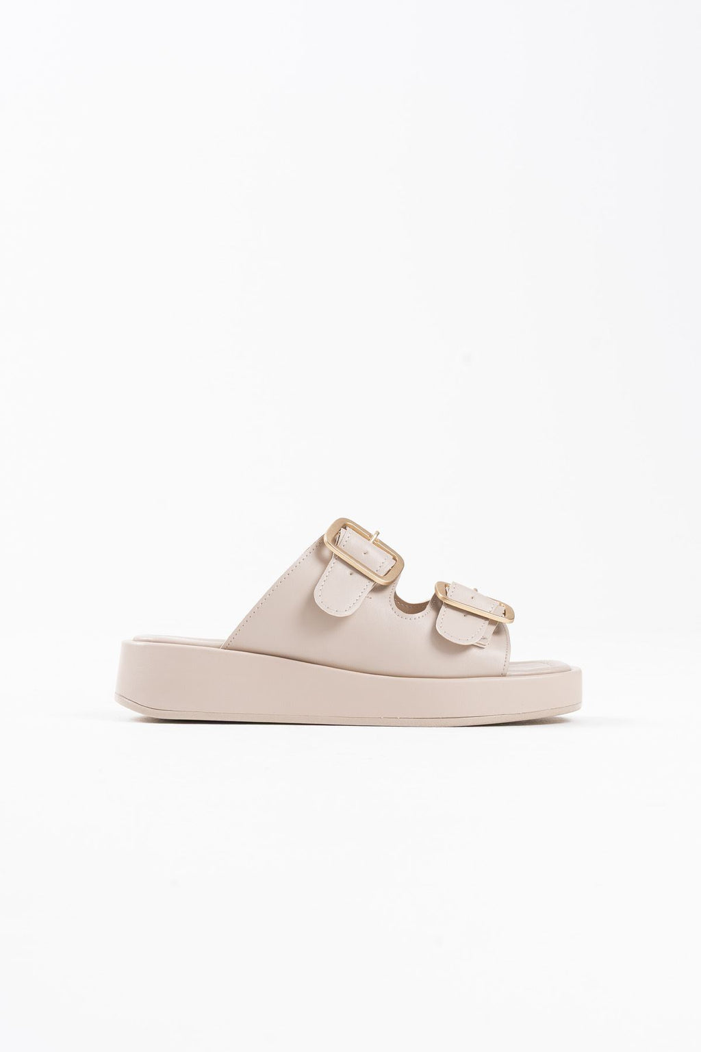 Nare Premium Beige Buckled Slippers