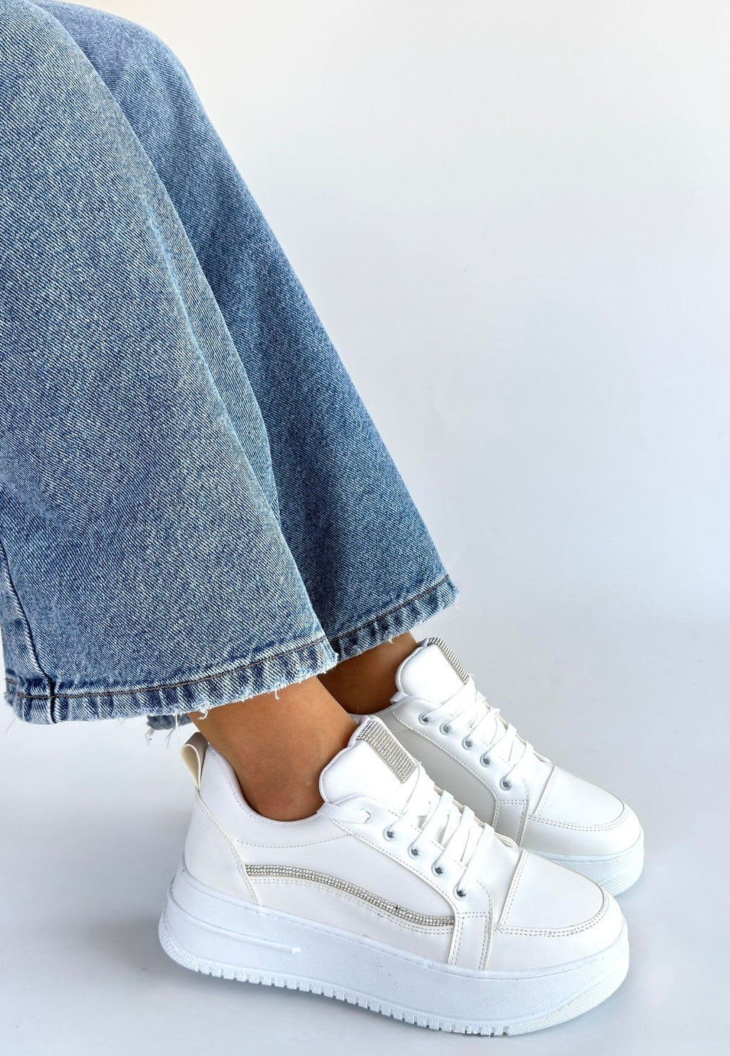 Natte Premium Beyaz Bağcıklı Spor Ayakkabı