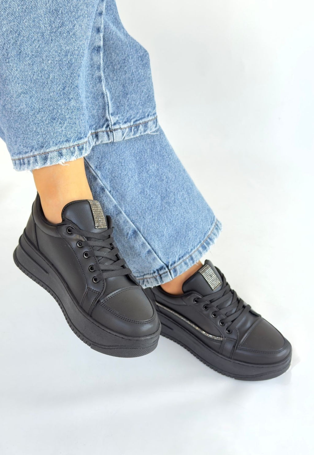 Natte Premium Siyah Bağcıklı Spor Ayakkabı