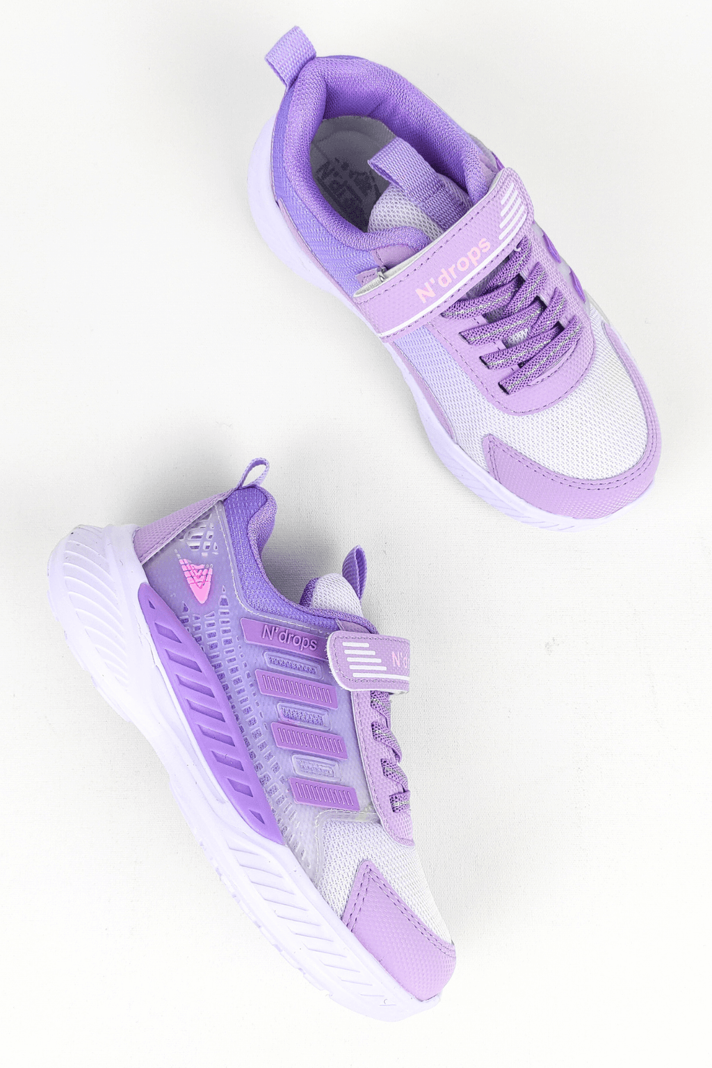 ND023 Lilac Velcro Girls' Sneakers