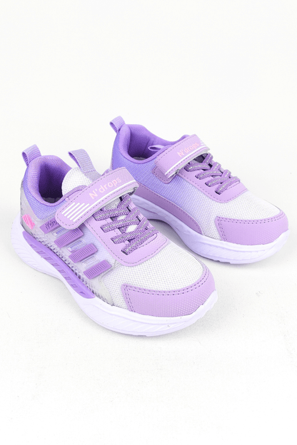 ND023 Lila Cırt Cırtlı Kız Çocuk Spor Ayakkabı