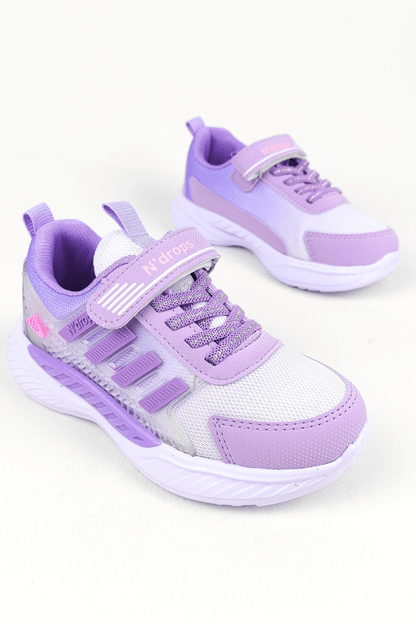 ND023 Lila Cırt Cırtlı Kız Çocuk Spor Ayakkabı