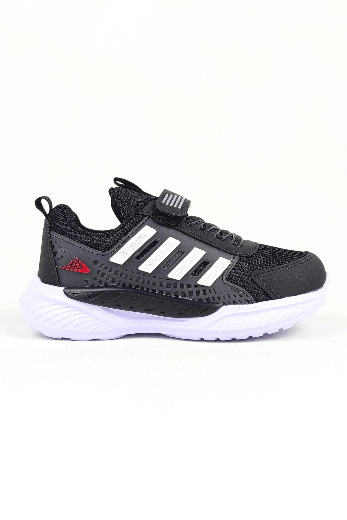 ND023 Siyah Beyaz Cırt Cırtlı Erkek Çocuk Spor Ayakkabı