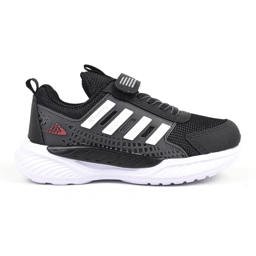 ND023 Siyah Beyaz Cırt Cırtlı Erkek Çocuk Spor Ayakkabı