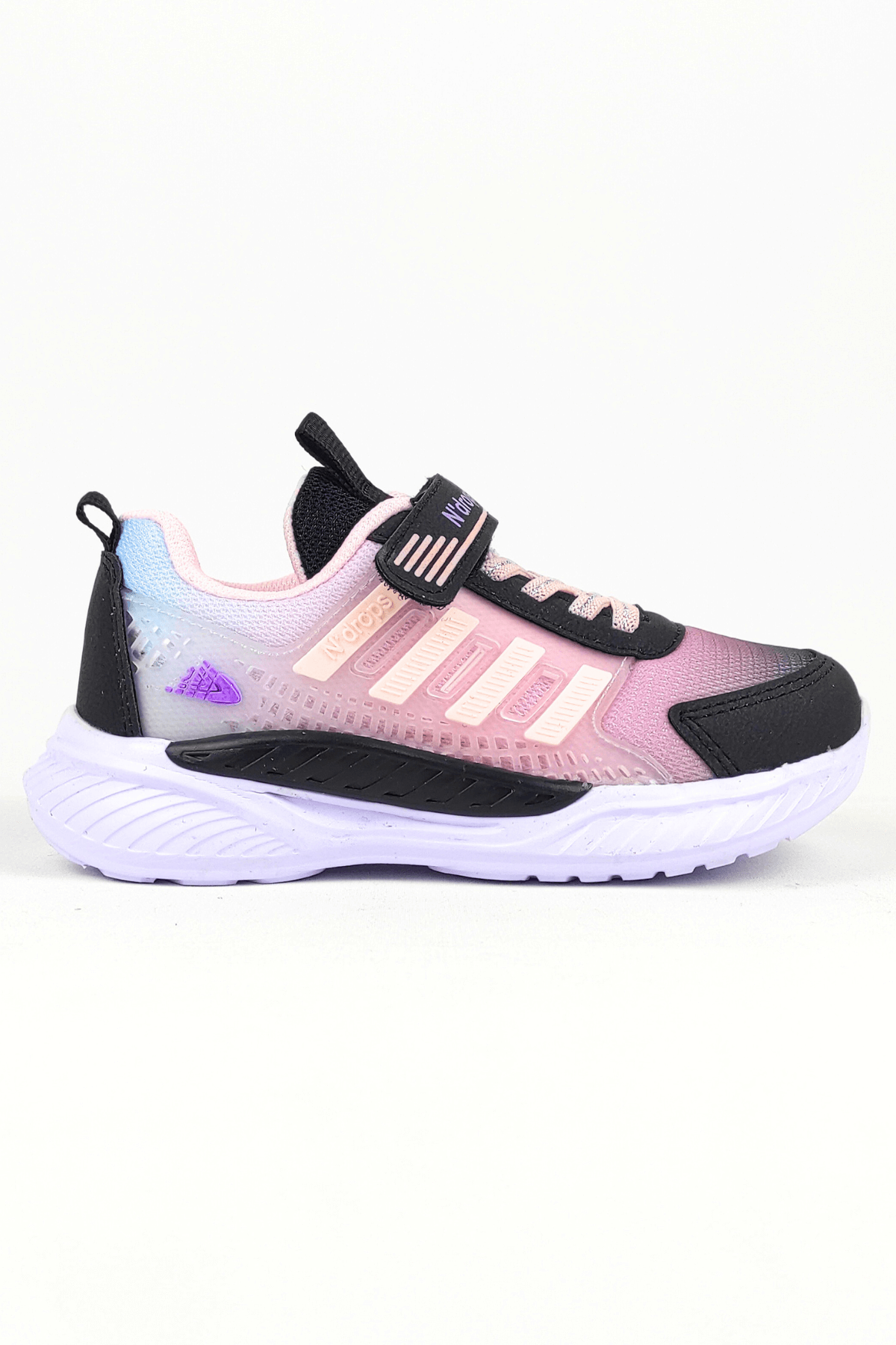 ND023 Siyah Pembe Cırt Cırtlı Kız Çocuk Spor Ayakkabı