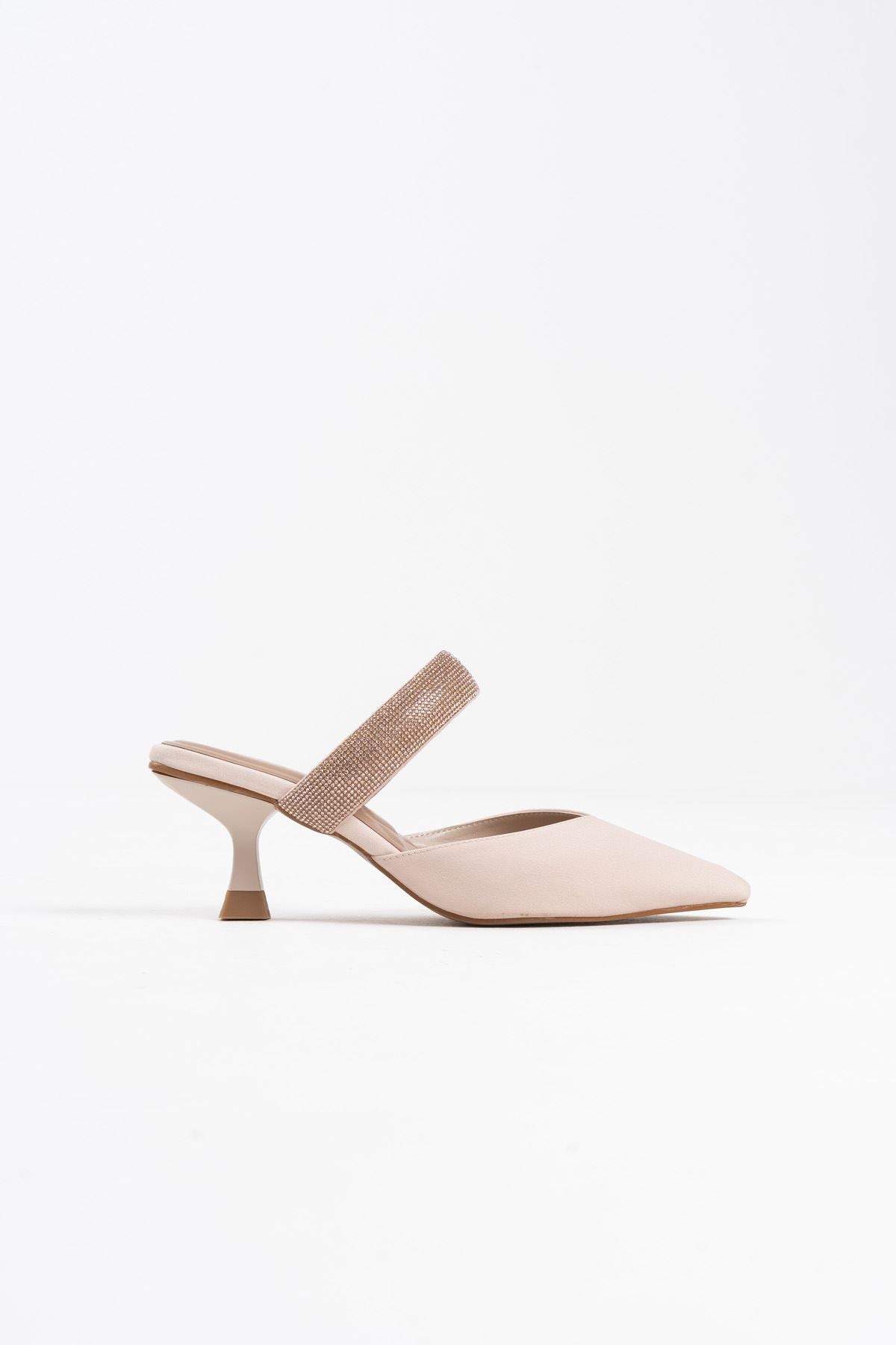 Nina Premium Heeled Beige Women's Slippers 