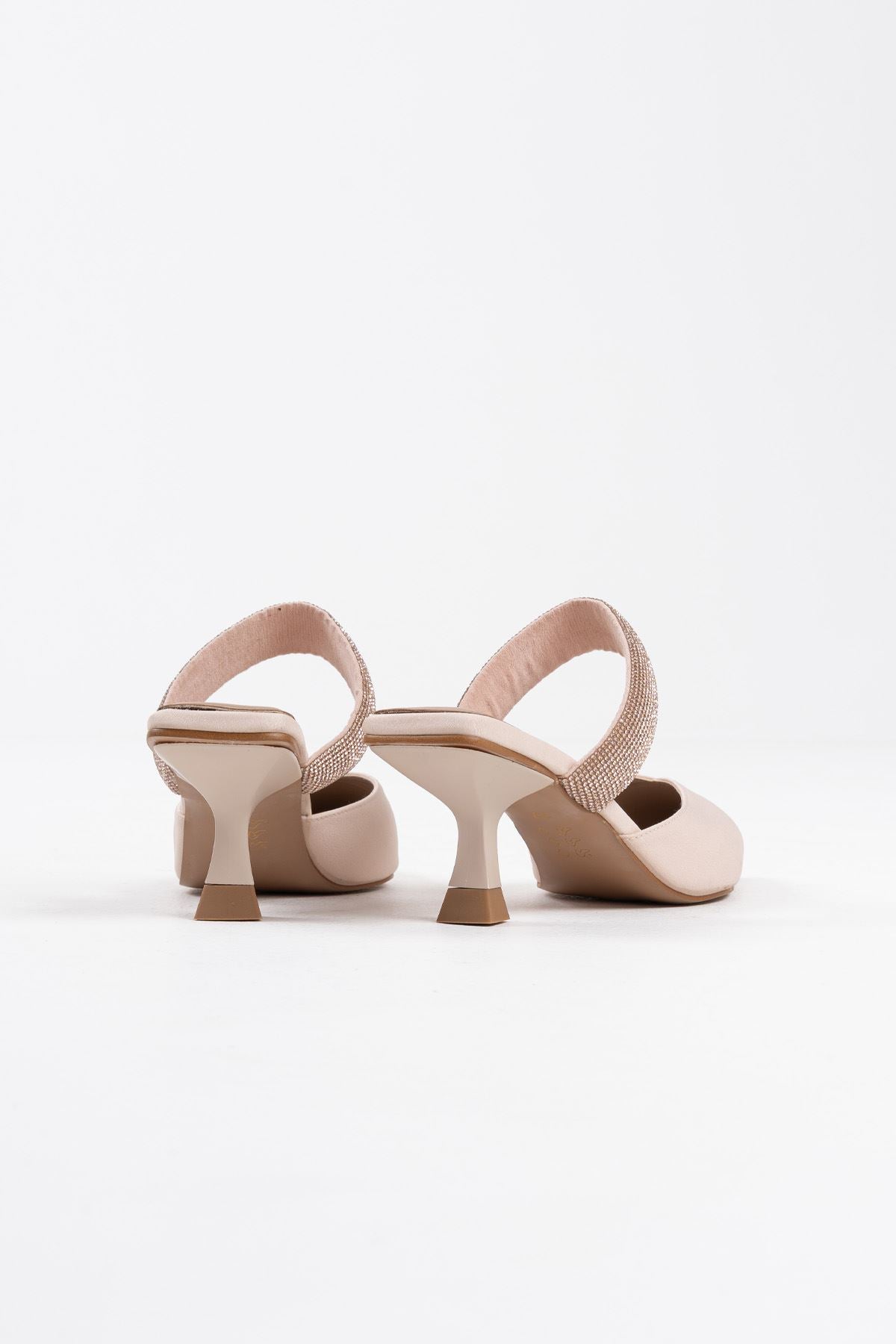 Nina Premium Heeled Beige Women's Slippers 