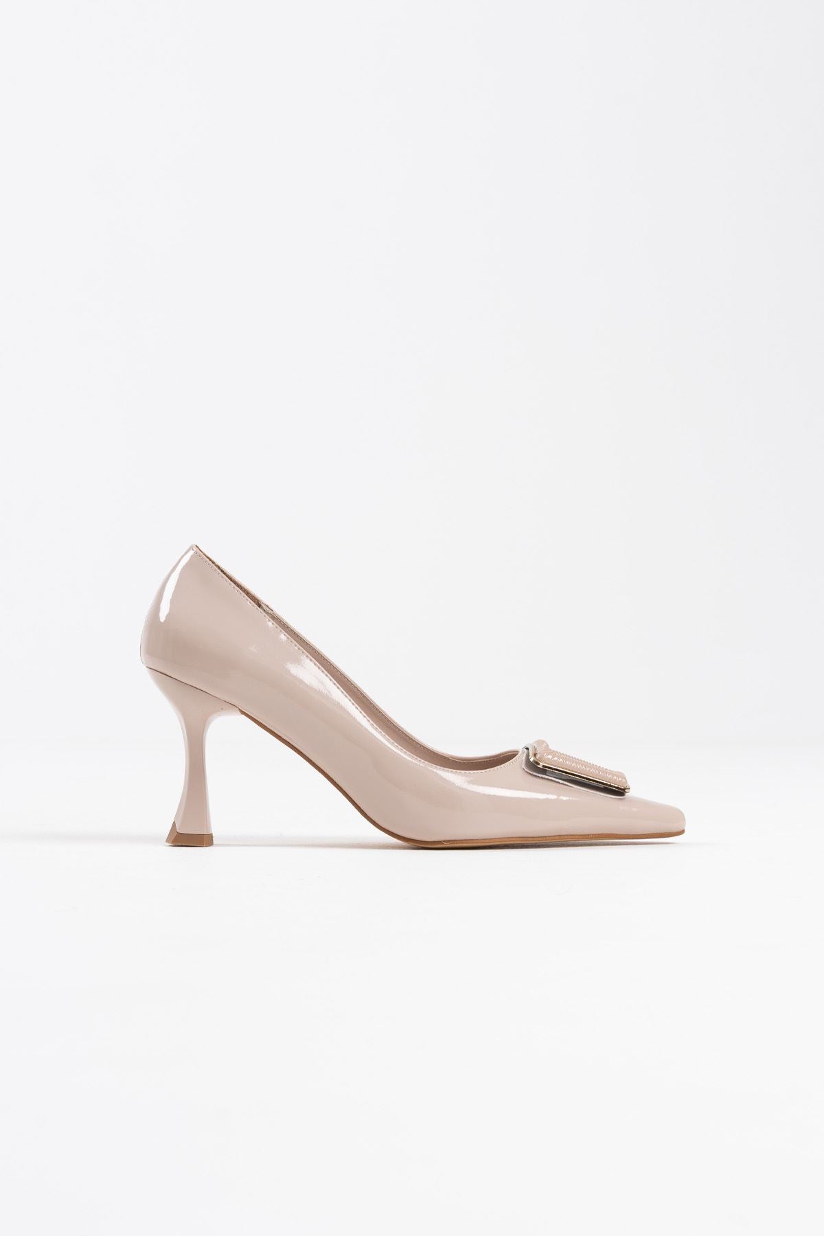 Nora Premium Women's Beige Patent Leather Stiletto