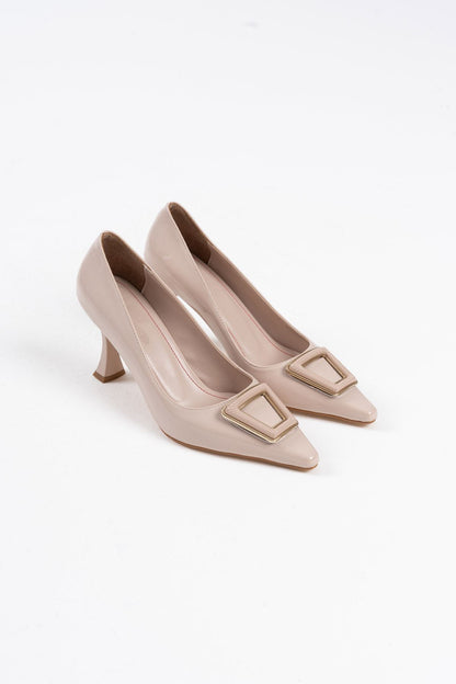 Nora Premium Women's Beige Patent Leather Stiletto