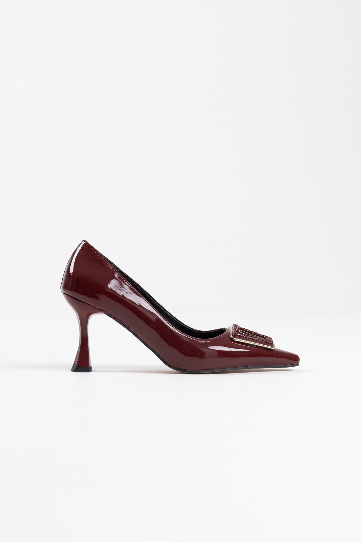 Nora Premium Women's Burgundy Patent Leather Stiletto