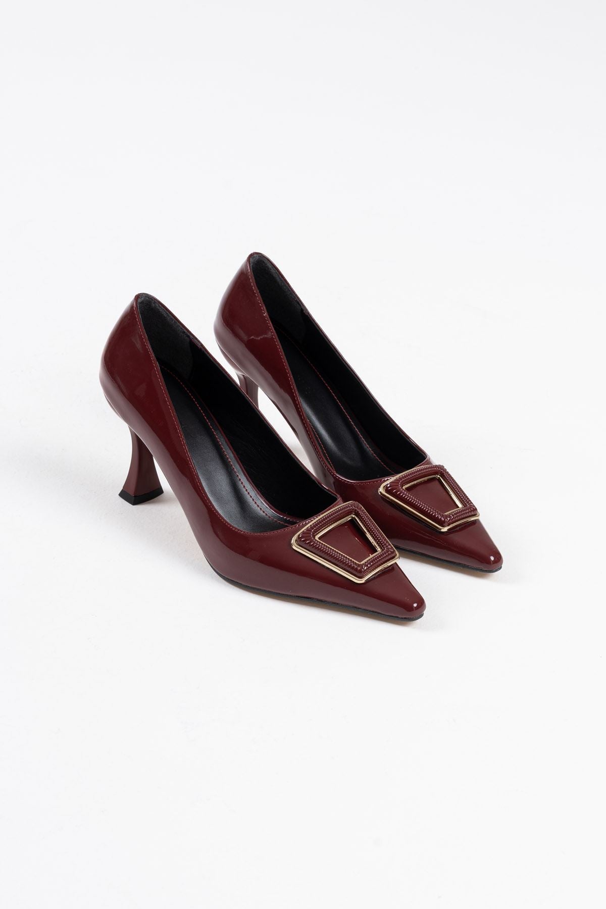 Nora Premium Women's Burgundy Patent Leather Stiletto