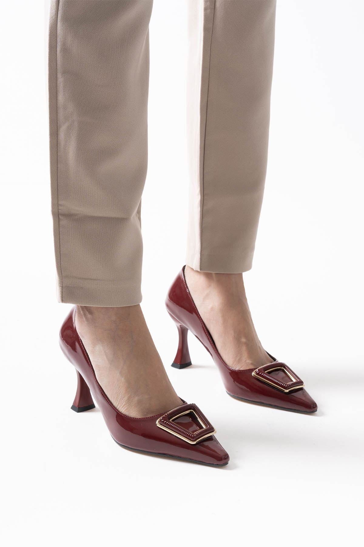 Nora Premium Women's Burgundy Patent Leather Stiletto
