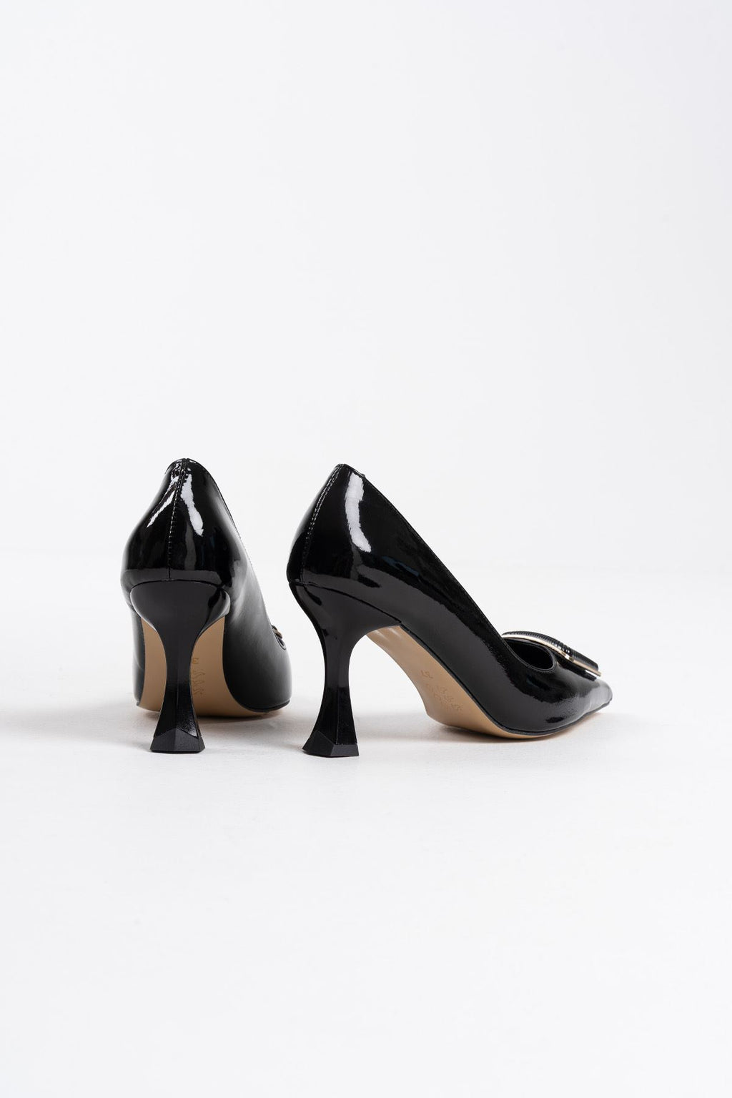 Menton Premium Stiletto Siyah Rugan 7 cm