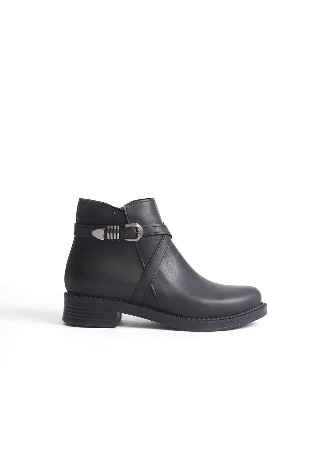 NOVA Women's Boots – Orthopedic Heel, Elastic Zipper Detail, Black