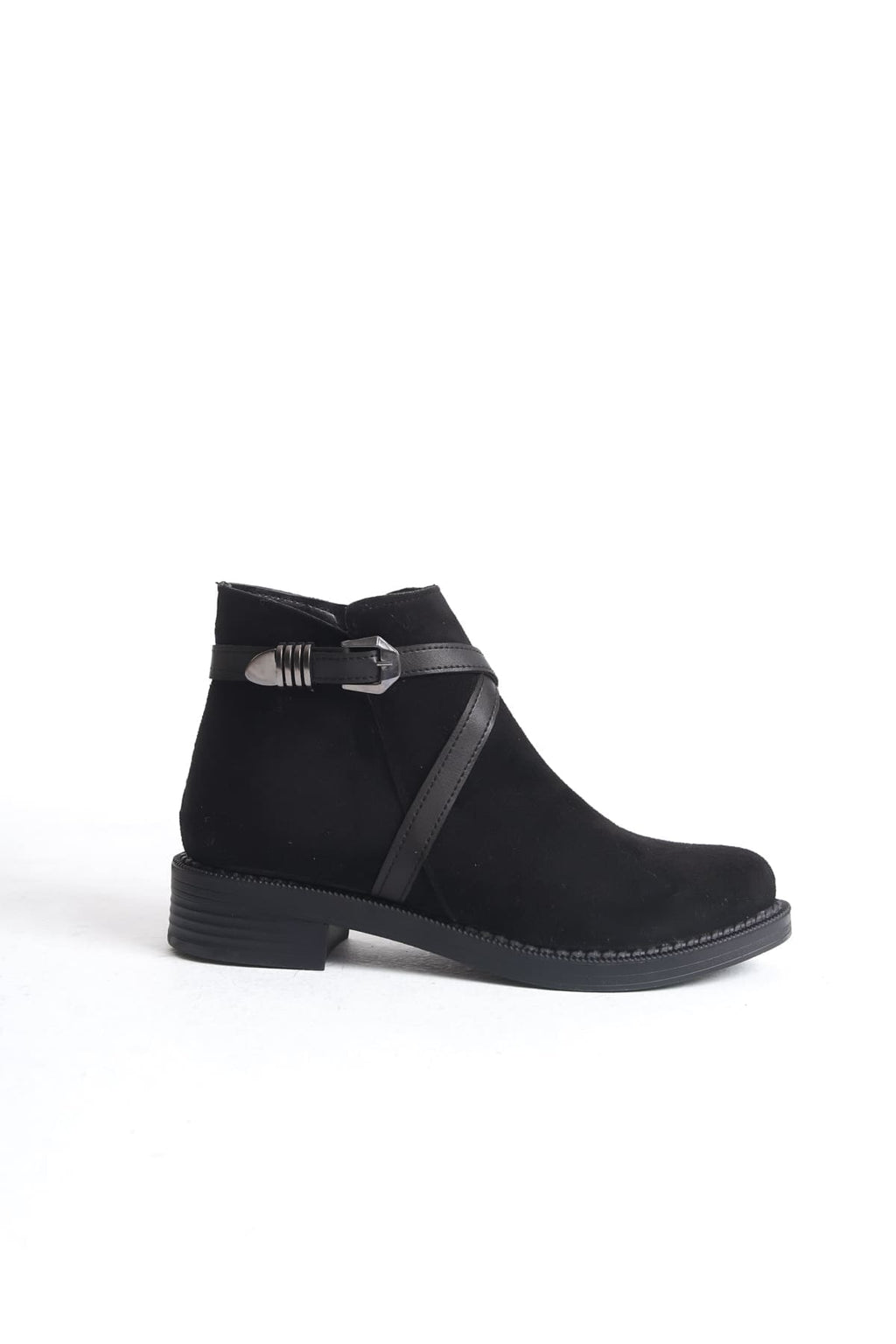 NOVA Women's Boots – Black Suede with Orthopedic Heels, Elastic Zipper Detail