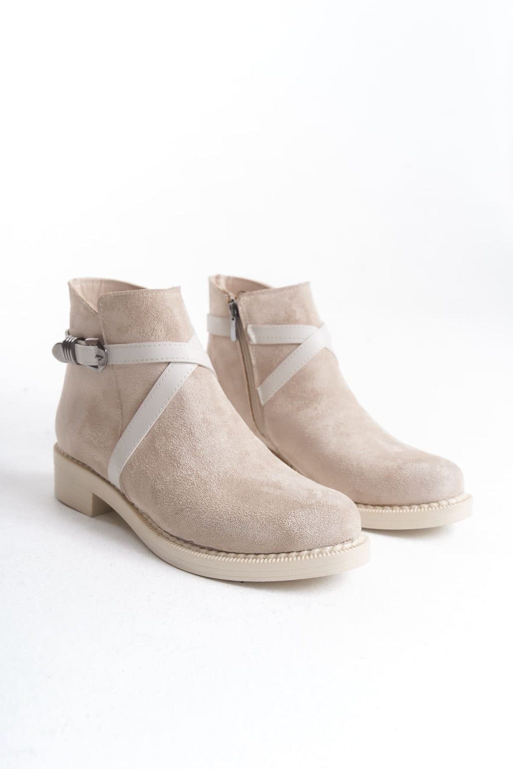 NOVA Women's Boots – Orthopedic Heel, Elastic Zipper Detail, Ten Suede
