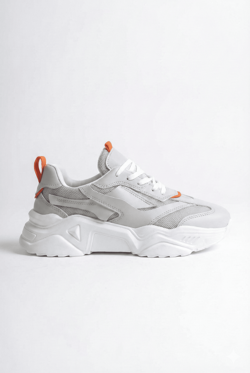 NOVA Premium Yüksek Taban Rahat Gri Turuncu Kadın Sneaker