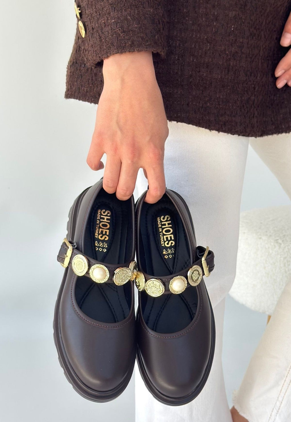 Okira Premium Kahverengi Oxford Babet Ayakkabı