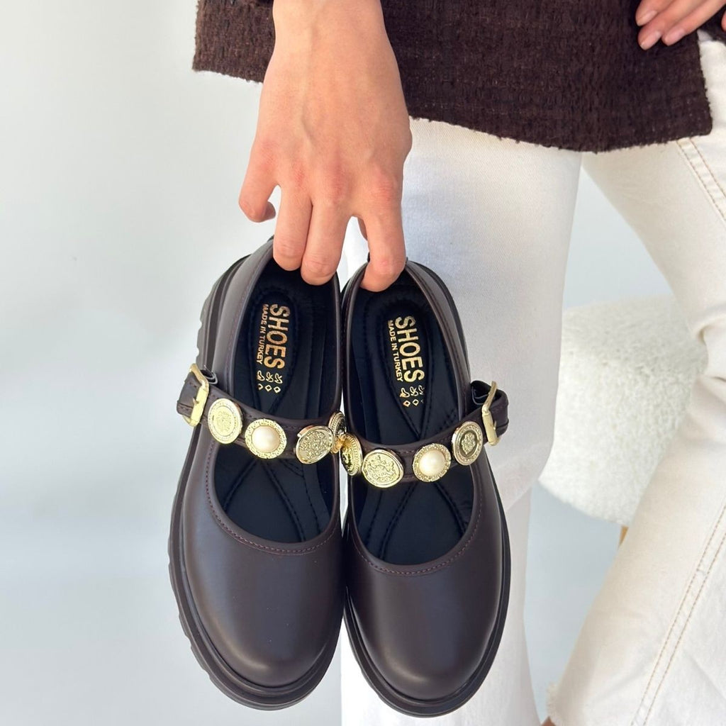 Okira Premium Kahverengi Oxford Babet Ayakkabı