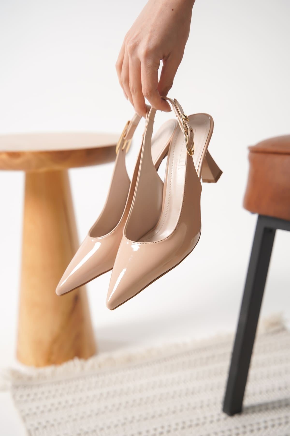 Ophelia Premium Women's Nude Patent Leather High Heels