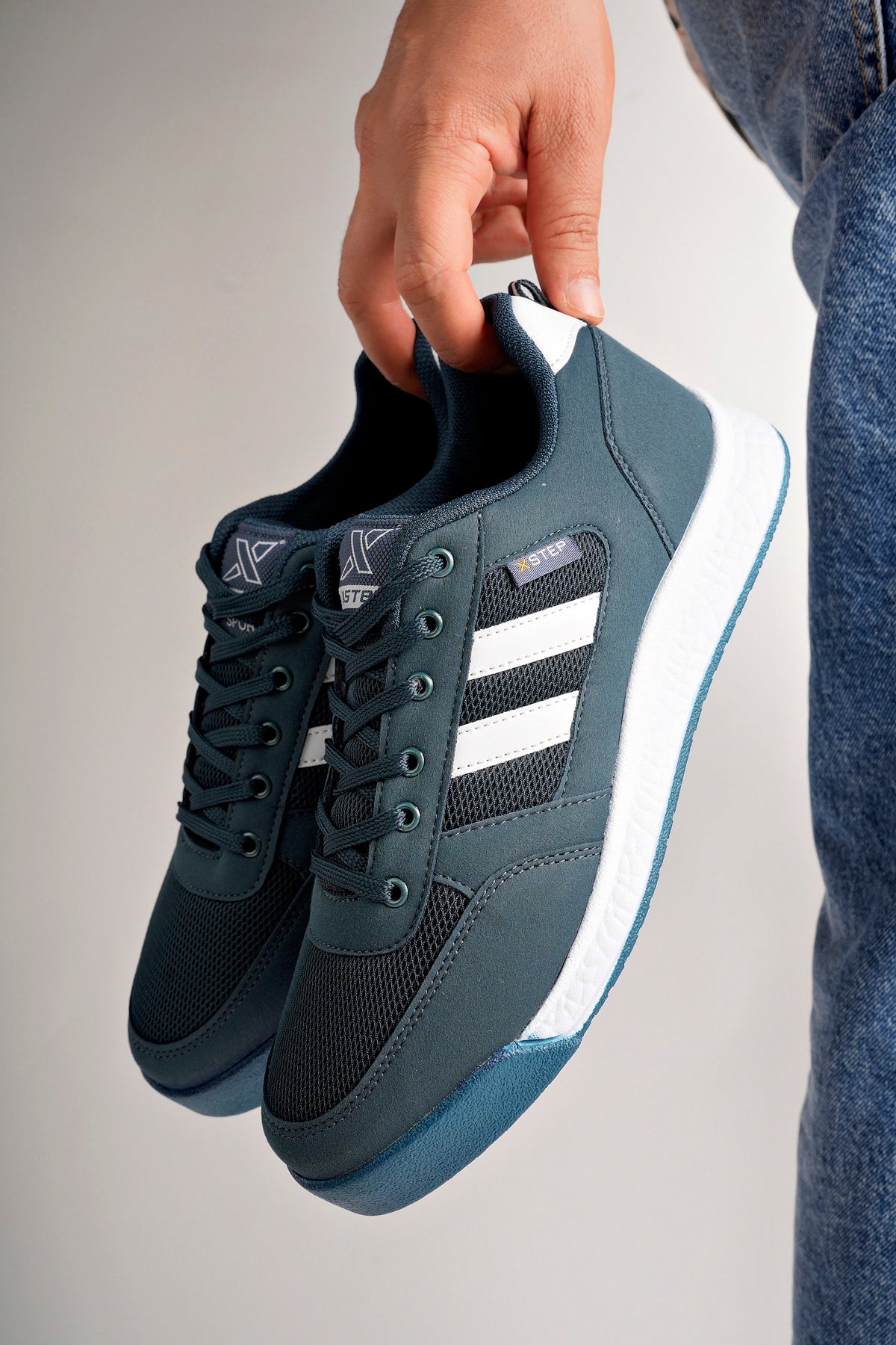 X24 Ortopedik Taban Çizgili Unisex Yazlık Petrol Rengi Spor Ayakkabı