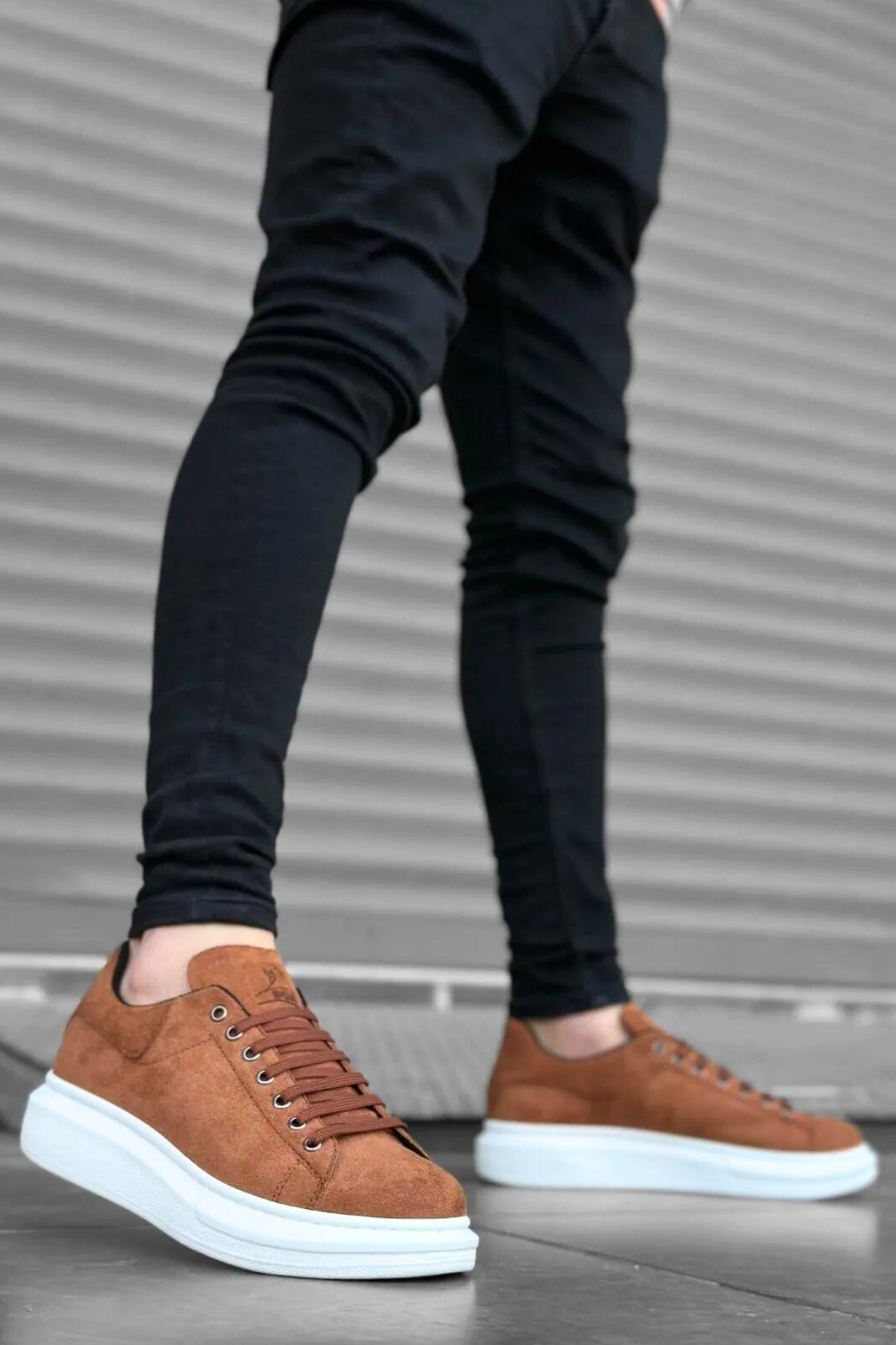 Bull Bağcıklı Tarz Erkek Rahat Taba Süet Sneaker
