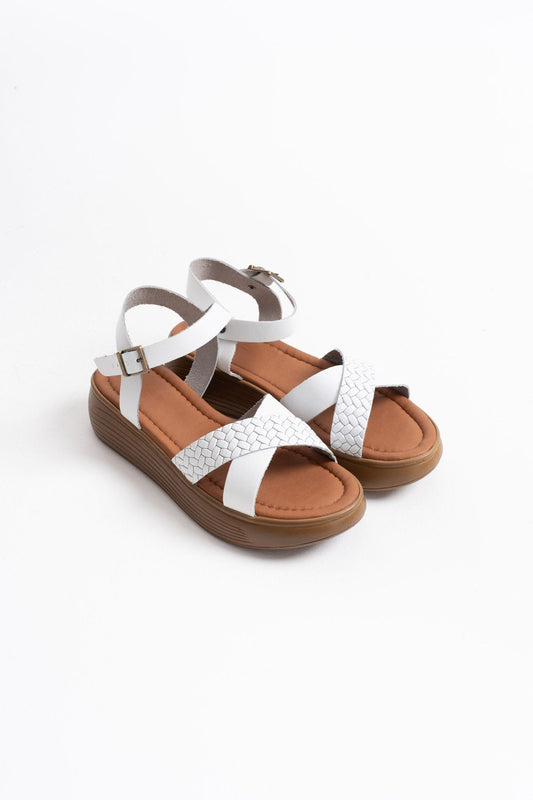Orwell Premium White Genuine Leather Sandals