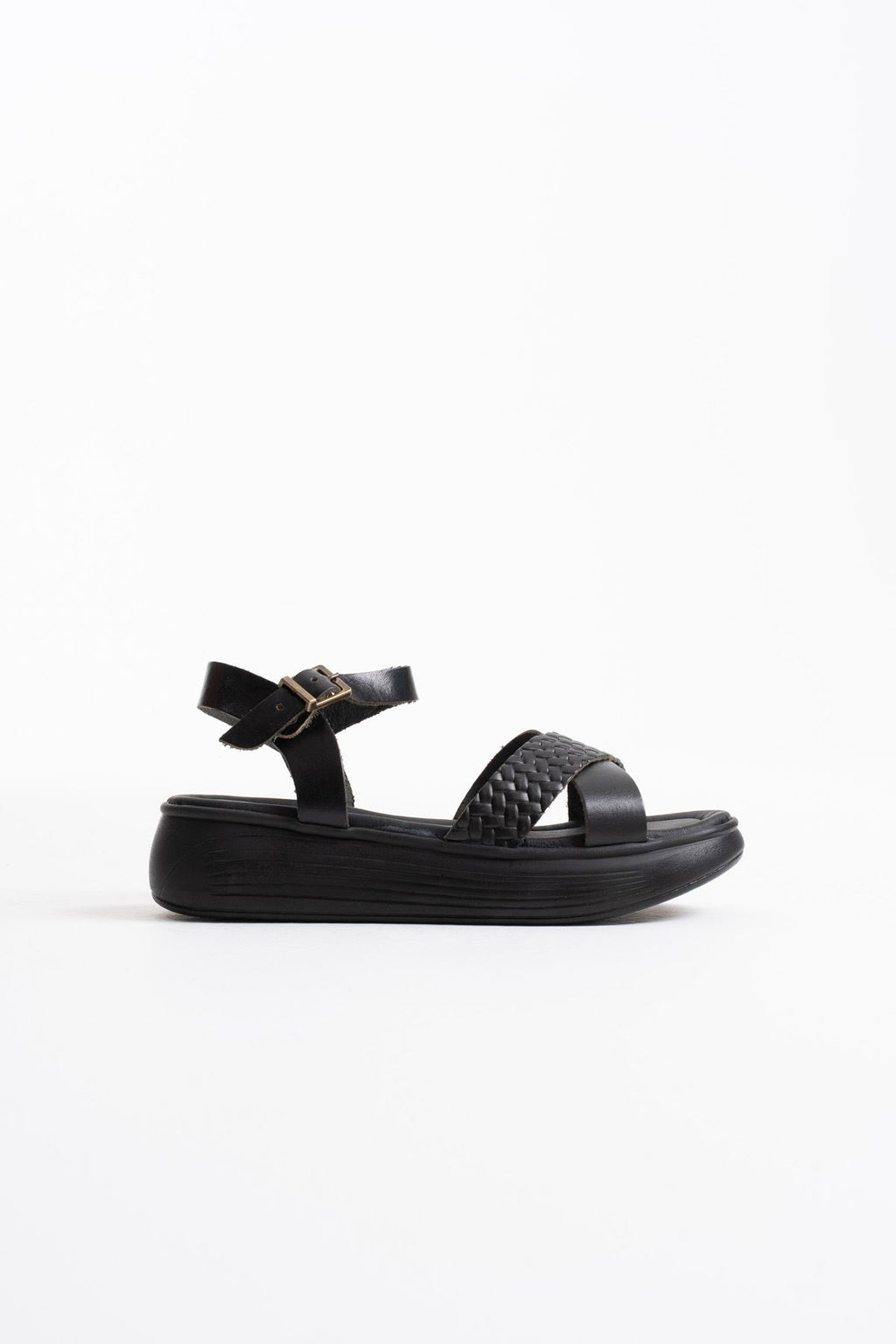 Orwell Premium Black Genuine Leather Sandals