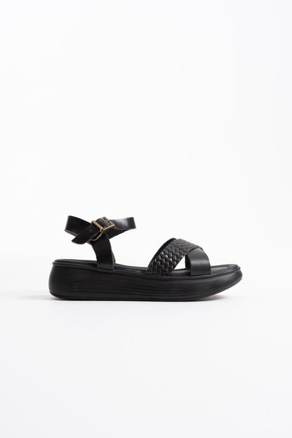 Orwell Premium Black Genuine Leather Sandals