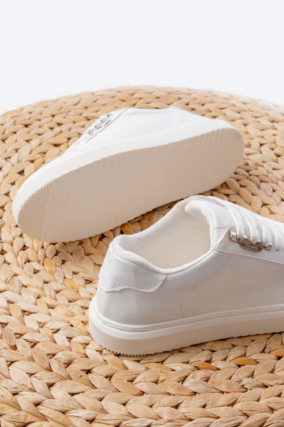 ZRİN-910 Premium Beyaz Bağcıklı Günlük Kadın Sneaker