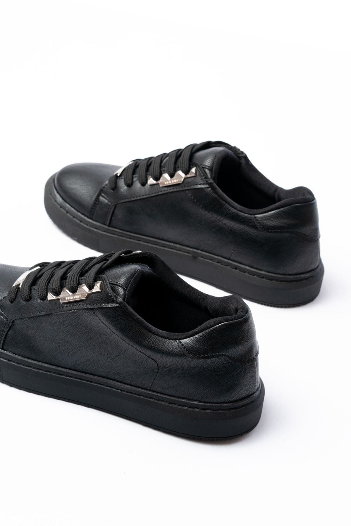 ZRİN-910 Premium Siyah Bağcıklı Günlük Kadın Sneaker