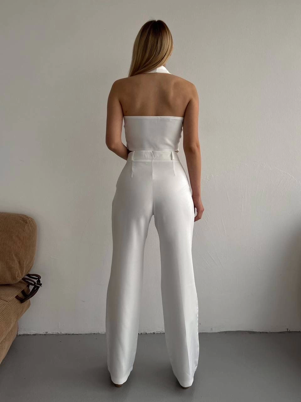 Palazzo Trousers White