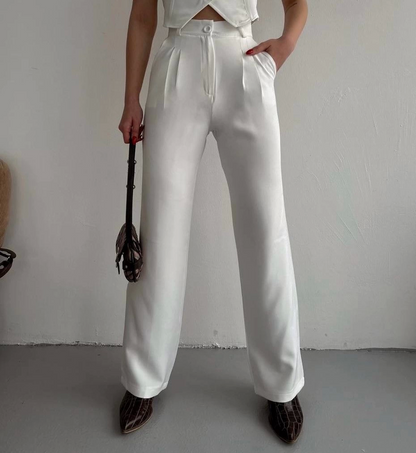 Palazzo Trousers White