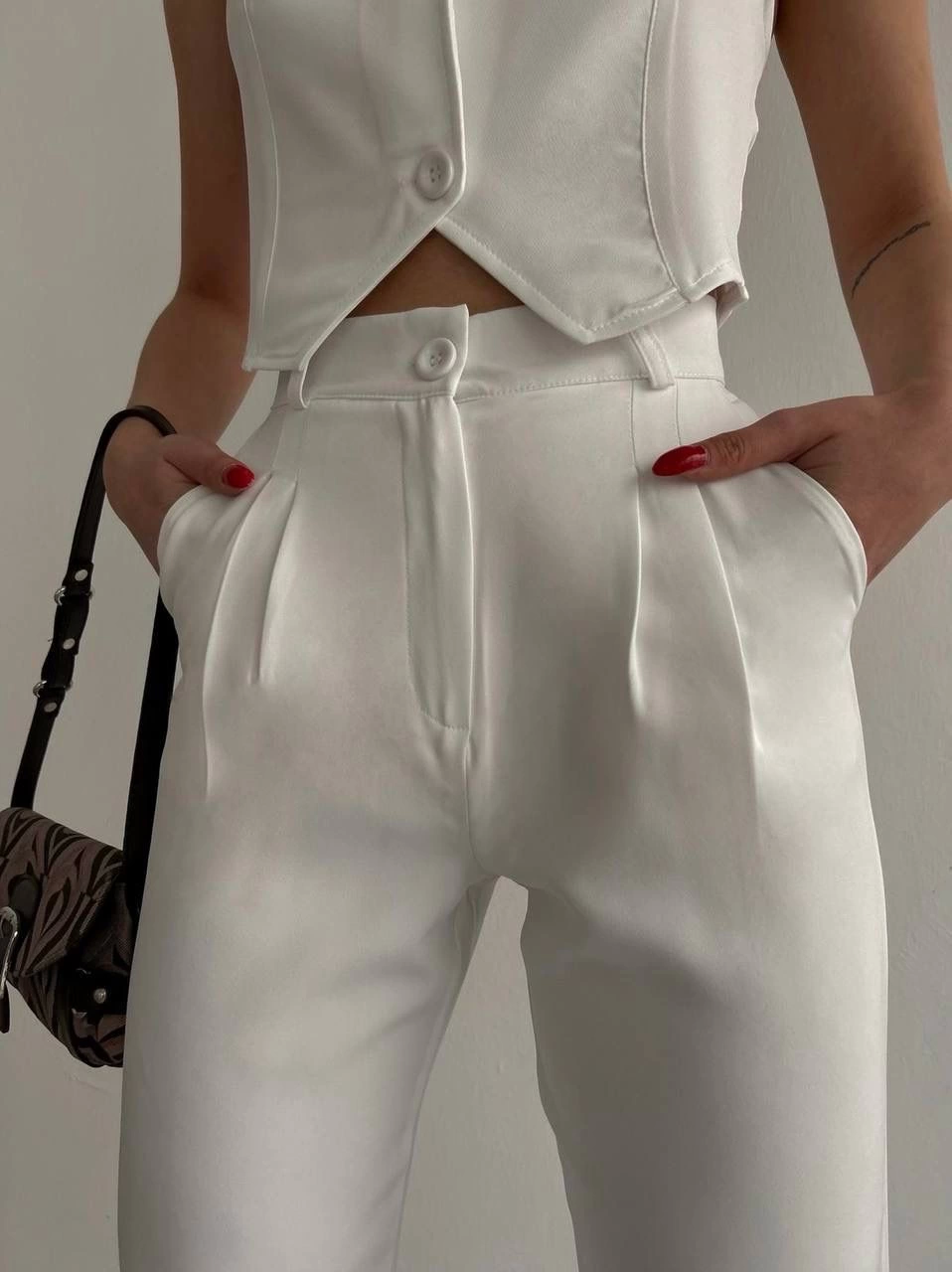 Palazzo Trousers White