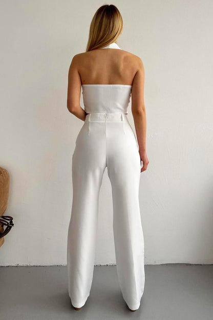 Palazzo Trousers White