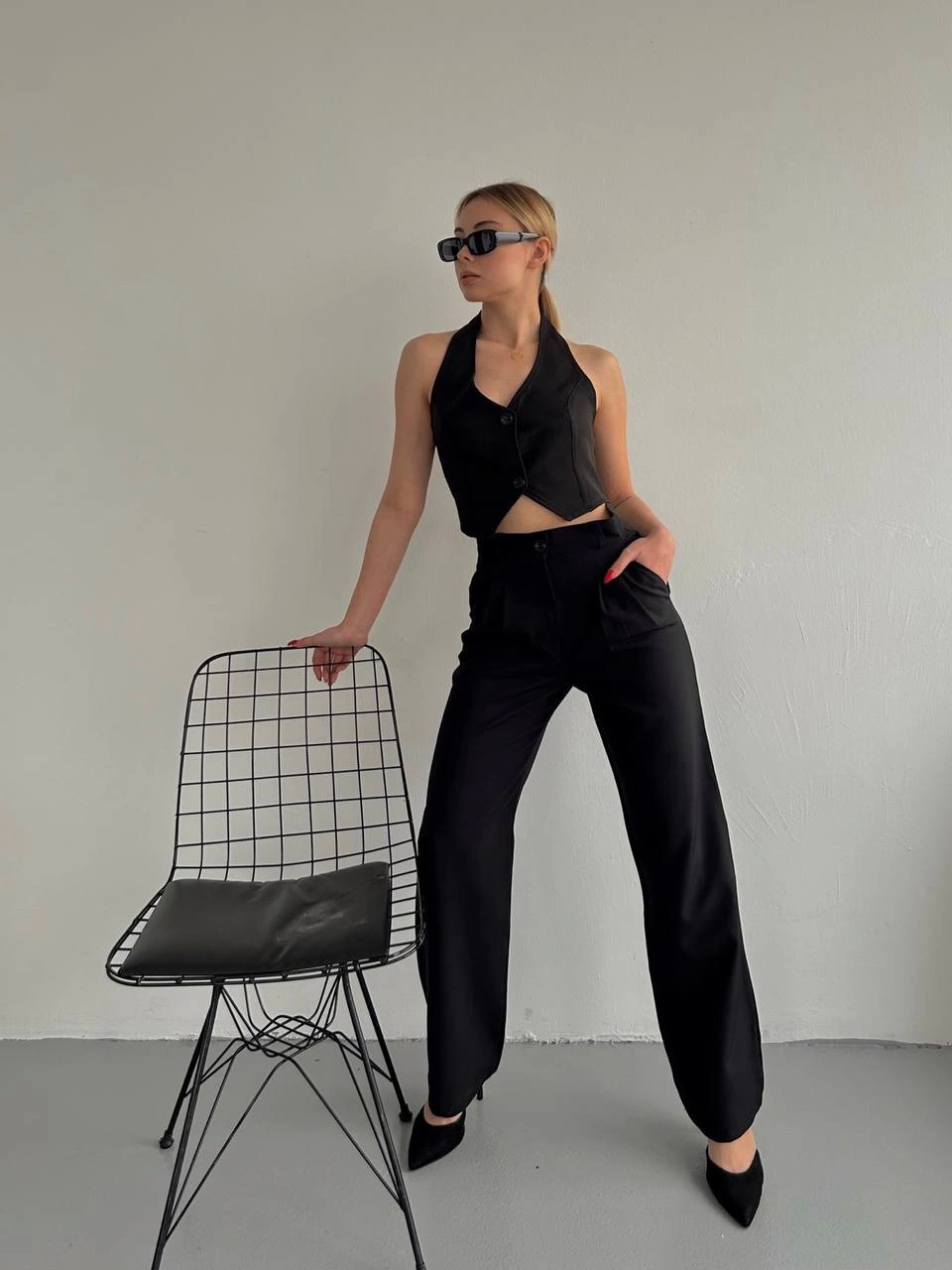 Palazzo Trousers Black