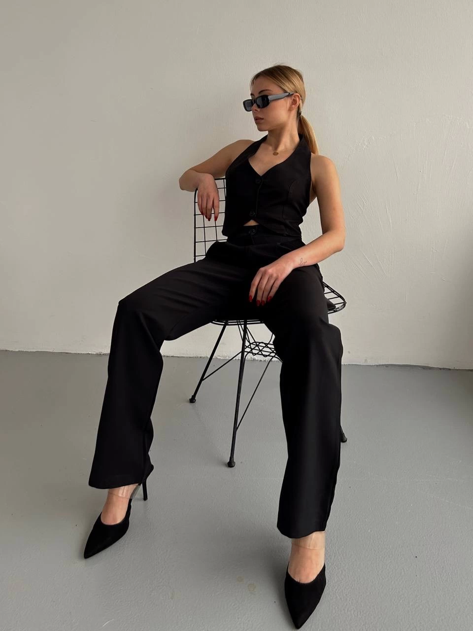 Palazzo Trousers Black
