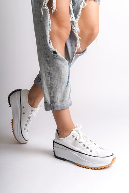 NICE Lace-Up Orthopedic Sole Linen White Women's Sneaker