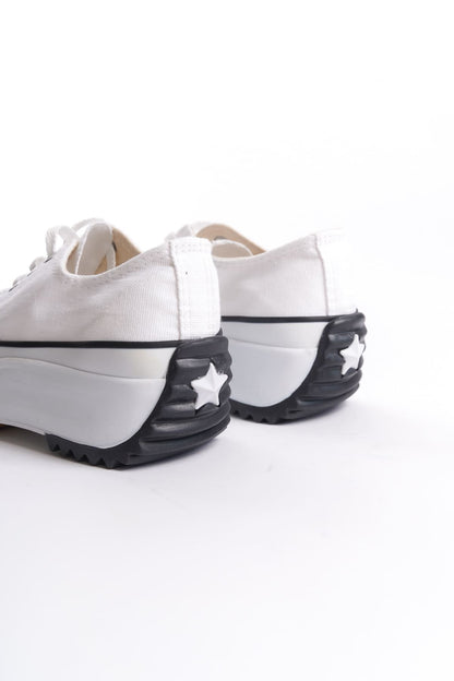 NICE Lace-Up Orthopedic Sole Linen White Women's Sneaker